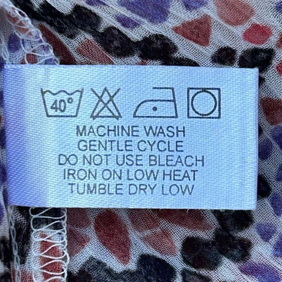 Violet + Claire Tunic Blouse Women's Medium Multicolor Keyhole Long Sleeves - Picture 15 of 15